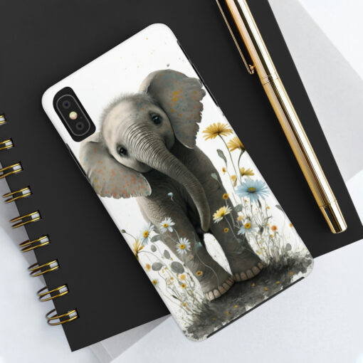 Baby Elephant in Meadow “Tough” Phone Cases