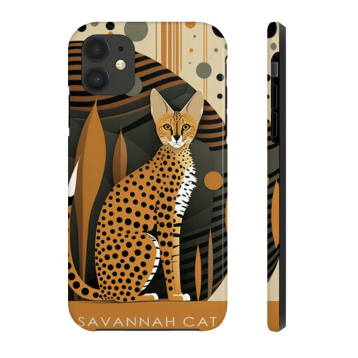 Mid-Century Modern Savannah Cat “Tough” Phone Cases