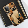 Art Deco Siamese Cats "Tough" Phone Cases