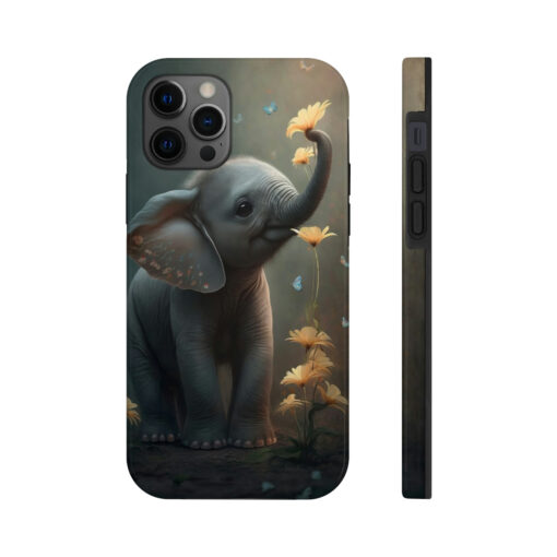 Baby Elephant in Garden “Tough” Phone Cases