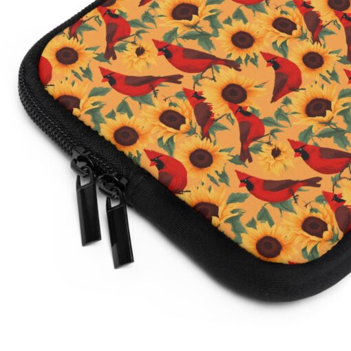 Folk Art Male Cardinals and Sunflowers Pattern Laptop Sleeve