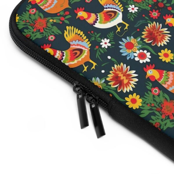 Scandanavian Folk Art Chickens Roosters Pattern Laptop Sleeve