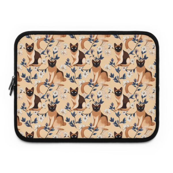 Japandi Style Siamese Cat Pattern Laptop Sleeve