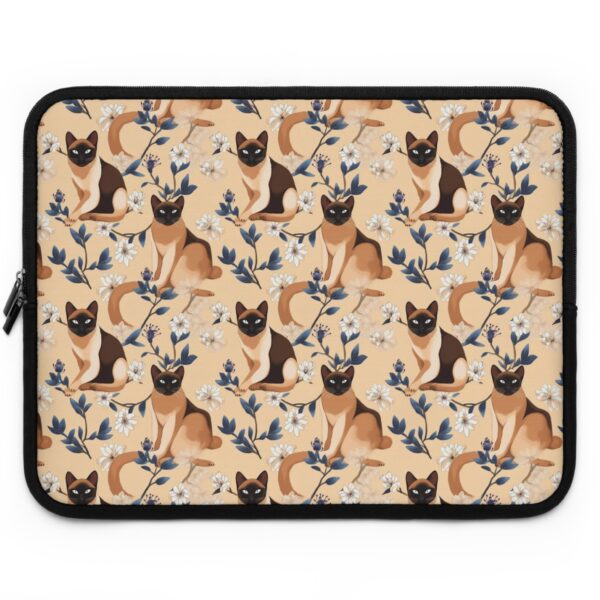 Japandi Style Siamese Cat Pattern Laptop Sleeve