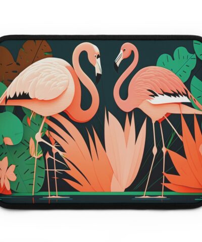 Mid-Century Modern Flamingos Laptop Sleeve