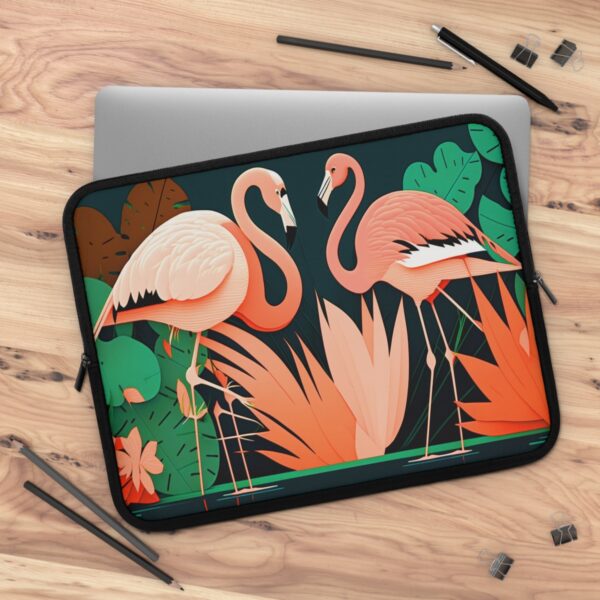 Mid-Century Modern Flamingos Laptop Sleeve