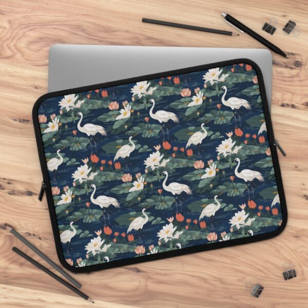 Japandi Style Cranes Pattern Laptop Sleeve