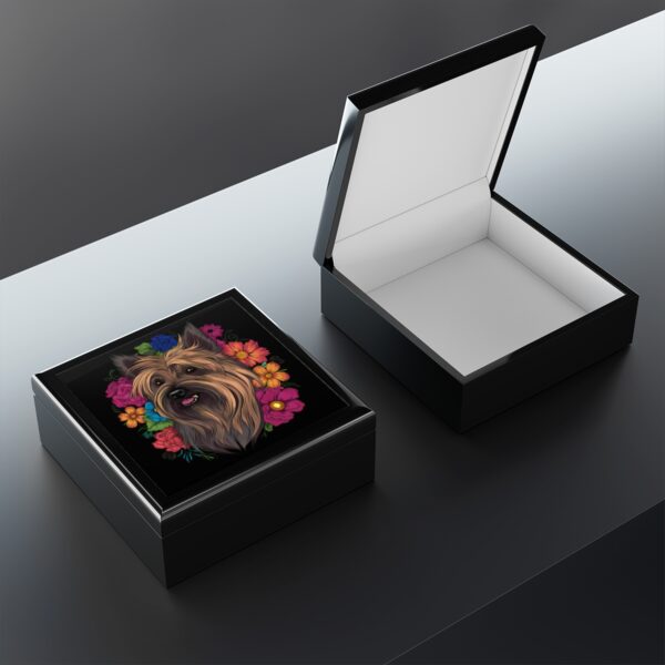 Floral Skye Terrier- Jewelry Keepsake Box