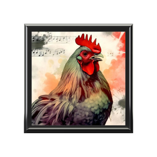 Grunge Rooster Cackle – Jewelry Keepsake Box – Jewelry Travel Case,Birthday Gift Mom,Bridal Party Gift,Jewelry Case,Jewelry Box Girls