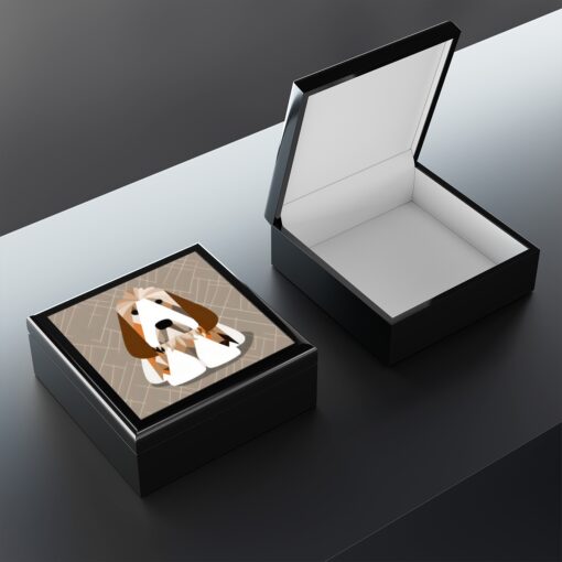 Art Deco Petit Basset Griffon Vendéen Jewelry Keepsake Box – Jewelry Travel Case,Birthday Gift Mom,Bridal Party Gift,Jewelry Case