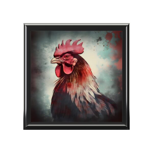 Grunge Rooster – Jewelry Keepsake Box