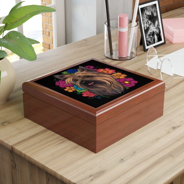 Floral Skye Terrier- Jewelry Keepsake Box