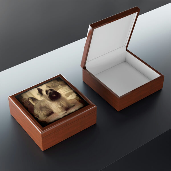 Vintage Victorian Skye Terrier- Jewelry Keepsake Box – Jewelry Travel Case, Birthday Gift Mom, Bridal Party Gift, Jewelry Case