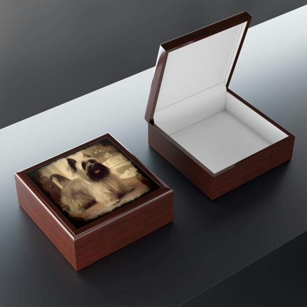 Vintage Victorian Skye Terrier- Jewelry Keepsake Box – Jewelry Travel Case, Birthday Gift Mom, Bridal Party Gift, Jewelry Case