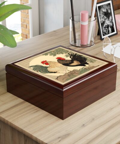 Two Japandi Style Roosters – Jewelry Keepsake Box