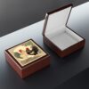Two Japandi Style Roosters - Jewelry Keepsake Box