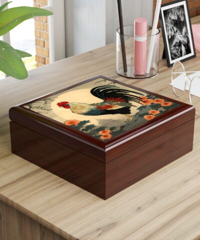 72882 79 400x480 - Japandi Ukiyo-e Style Rooster - Jewelry Keepsake Box
