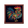 Mid-Century Modern Style Rooster Spun Polyester Square Pillow
