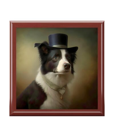 72882 96 400x480 - Victorian Vintage Border Collie with Tophat Jewelry Keepsake Box