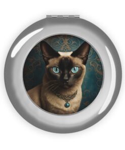 Siamese Cat Compact Travel Mirror