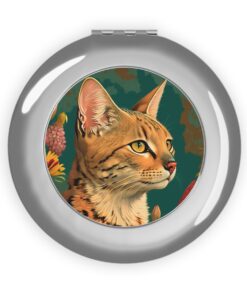 Savannah Cat Compact Travel Mirror