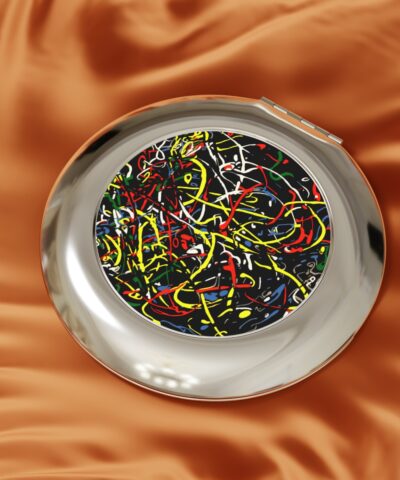 Acrylic Paint Squiggles Compact Travel Mirror