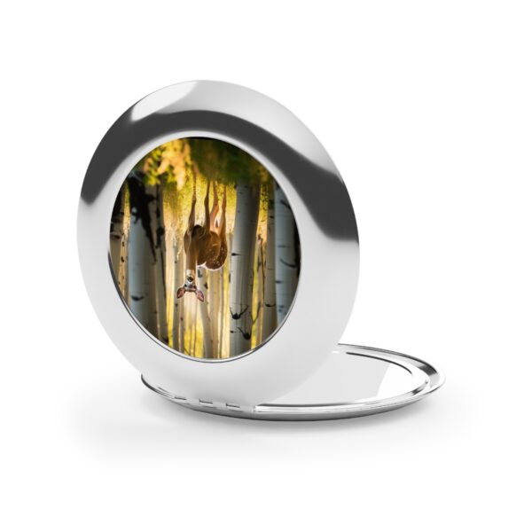 Deer in a Birch Forest Compact Travel Mirror