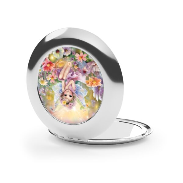 Whimsical Fairy in a Garden Compact Travel Mirror
