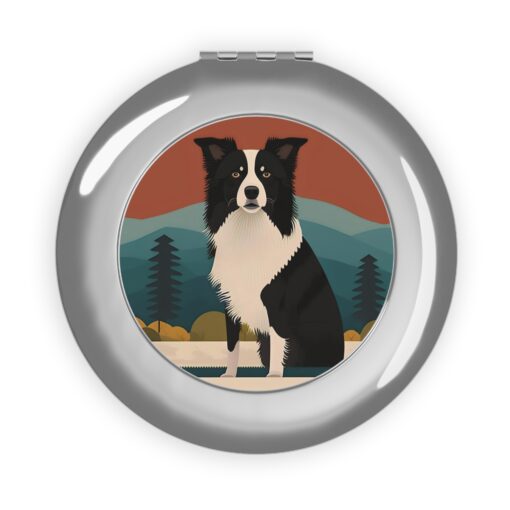 Border Collie at a National Park Compact Travel Mirror