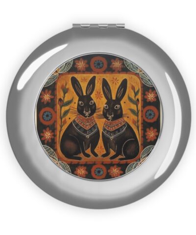 73336 321 400x480 - Folk Art Bunny Rabbits Compact Travel Mirror