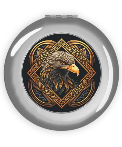 Celtic Knotwork Eagle Mandala Compact Travel Mirror