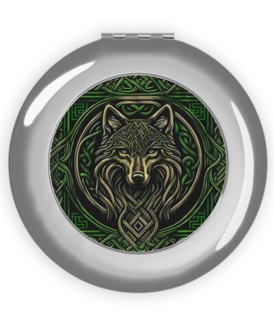 73336 41 400x480 - Cewltic Knotwork Wolf Mandala Compact Travel Mirror