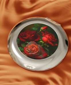 Vintage Victorian Roses Compact Travel Mirror