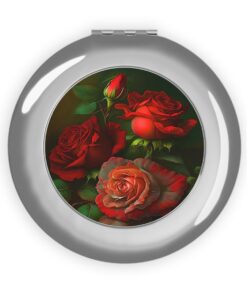Vintage Victorian Roses Compact Travel Mirror