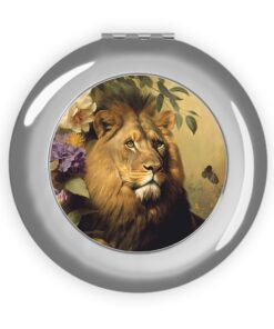 Lion and the Butterfly Compact Travel Mirror
