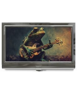 Frog Playing Guitar Business Card Holder