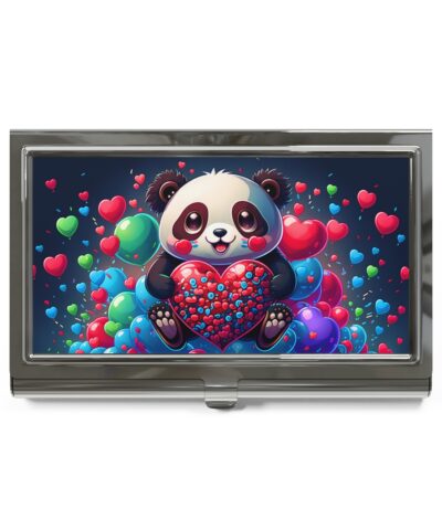 73415 186 400x480 - Panda Bear with Heart Business Card Holder