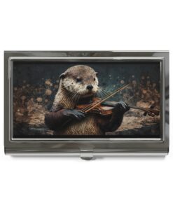Otter Playing Violin Business Card Holder