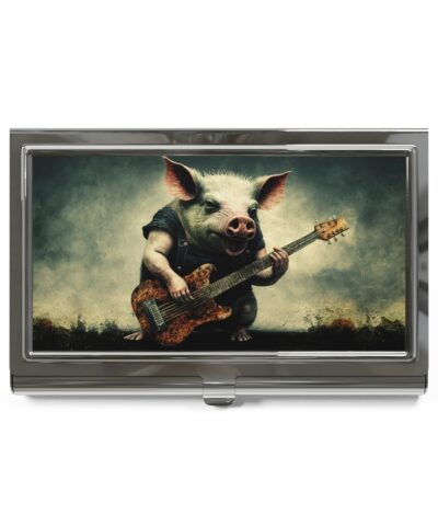 73415 216 400x480 - Pig / Hog Playing Guitar Business Card Holder