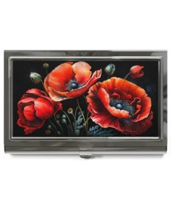 Red Poppies Business Card Holder
