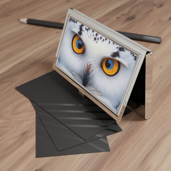Snowey Owl Eyes Business Card Holder