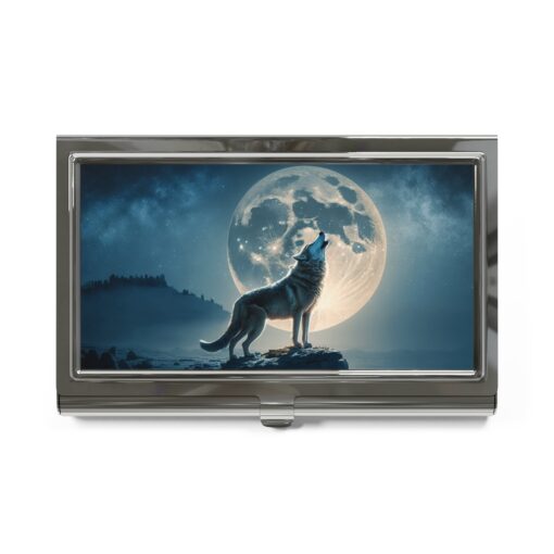 Howling Wolf Business Card Holder