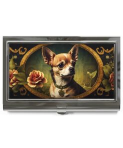 Vintage Victorian Chihuahua Business Card Holder