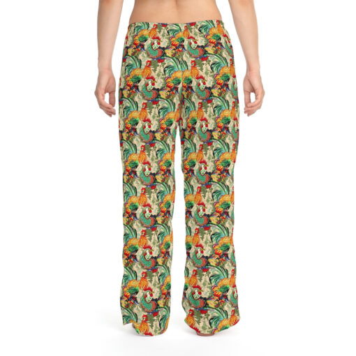 BOHO Scandinavian Chicken Rooster Folk Art Pattern Women’s Pajama Pants