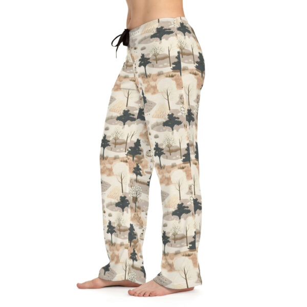 BOHO Japandi Style Woodland Scene Pattern Women’s Pajama Pants