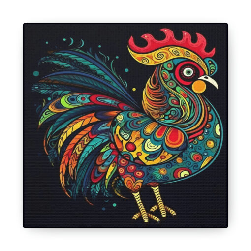 Meso-American Style Rooster Canvas Gallery Wraps