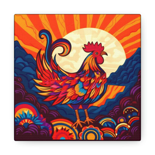 Meso-American Rooster at Sunrise Canvas Gallery Wraps