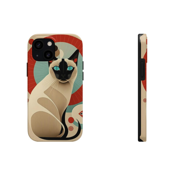 Mid-Century Modern Siamese Cat Design “Tough” Phone Cases