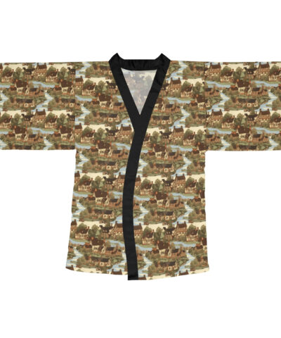 77571 30 400x480 - Old English Village Folk Art Pattern Long Sleeve Kimono Robe