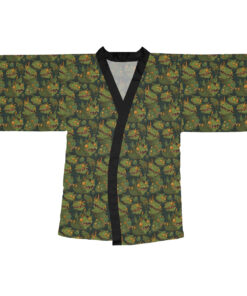 Goblincore Pattern Long Sleeve Kimono Robe